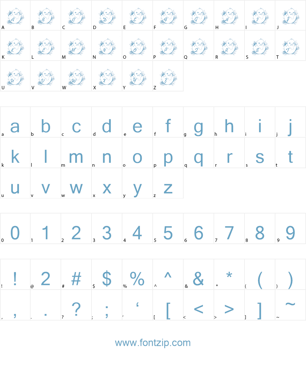 LMS Easter Chick Font Character